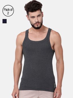 Levi's - Men Cotton 100 Ca Solid Sports Rib Vest (pack Of 2) Multi-Color