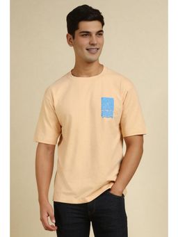 Allen Solly - Men Peach Print Crew Neck Printed T-Shirt