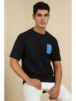 Allen Solly - Men Black Print Crew Neck Printed T-Shirt