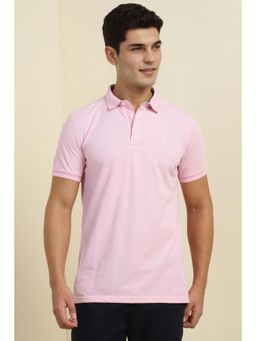 Allen Solly - Men Pink Solid Polo Neck T-Shirt