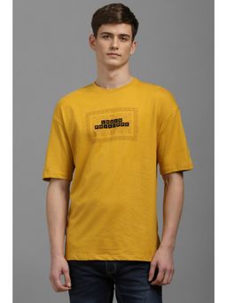 Louis Philippe - Men Mustard Graphic Print Crew Neck T-Shirt