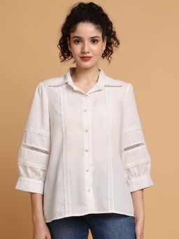 BLANC9 - White Lace Detail Shirt
