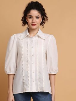 BLANC9 - White Lace Detail Shirt