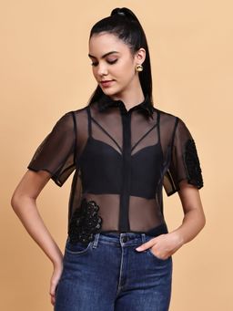 BLANC9 - Black Organza Shirt