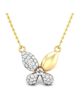 Candere by Kalyan Jewellers - 18K BIS Hallmark Yellow Gold & Diamond Butterfly Pendant