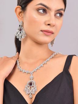 Voylla - Sparkling Elegance Gift Of Glamour American Diamond Necklace Set