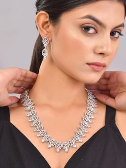 Voylla - Sparkling Elegance Starry Nights American Diamond Necklace Set