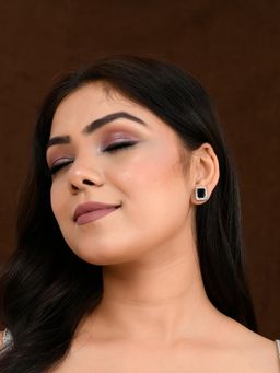 Voylla - Sparkling Elegance Black American Diamond Studs Earrings