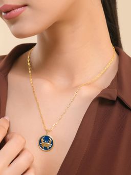 Voylla - Zodiac Cancer and Evil Eye Reversible Pendant