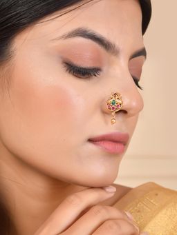 Voylla - Gold Essentials Traditional Teardrop Nose Pin