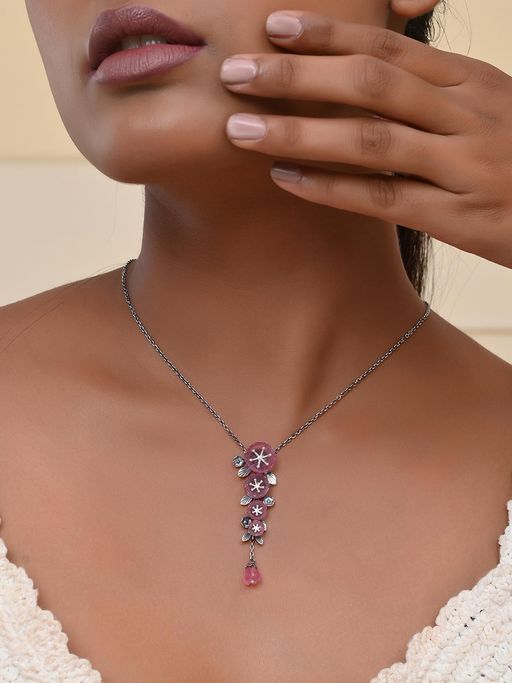 Buy Voylla Bloom 925 Sterling Silver Sakura Necklace Online