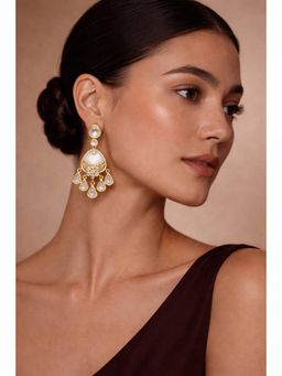Qunic - Ivory Flora Drop Earrings