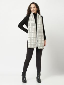 KnitStudio - Grey Checked Knitted Muffler