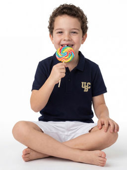 United Colors of Benetton - Navy Blue Regular Fit Solid Polo T-shirt