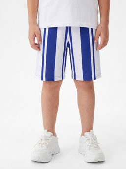 United Colors of Benetton - White Regular Fit Striped Shorts