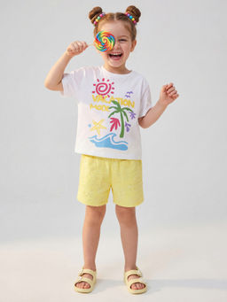 United Colors of Benetton - White Boxy Fit Round Neck Graphic Print T-shirt