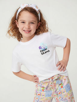 United Colors of Benetton - White Relaxed Fit Round Neck Graphic Print T-shirt
