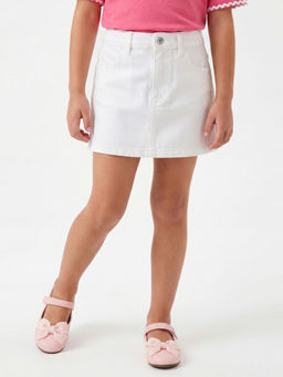 United Colors of Benetton - White Regular Fit Solid Skirt