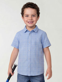 United Colors of Benetton - Blue Regular Fit Spread Collar Checkered Shirt