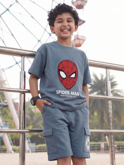 Napchief - Blue Marvel Spidey Friendly Neighbourhood T-shirt & Shorts