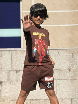 Napchief - Brown Marvel Iron Man Stark T-shirt & Shorts