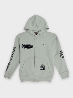 Tommy Hilfiger - Green Typography Relaxed Fit Cotton Jacket