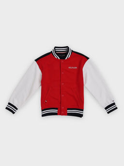 Tommy Hilfiger - Red Colorblock Relaxed Fit Cotton Jacket