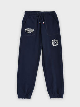 Tommy Hilfiger - Navy Blue Relaxed Fit Typographic Mid Rise Joggers