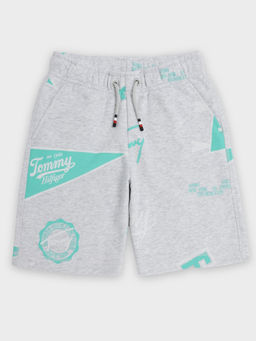 Tommy Hilfiger - Grey Relaxed Fit Printed Mid Rise Shorts