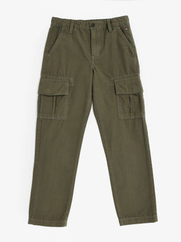 Tommy Hilfiger - Green Straight Fit Solid Mid Rise Trouser