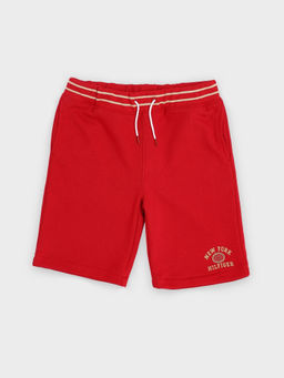 Tommy Hilfiger - Red Regular Fit Solid Mid Rise Shorts