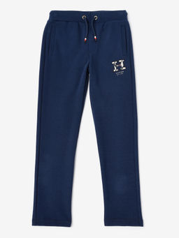Tommy Hilfiger - Navy Blue Regular Fit Logo Mid Rise Pant