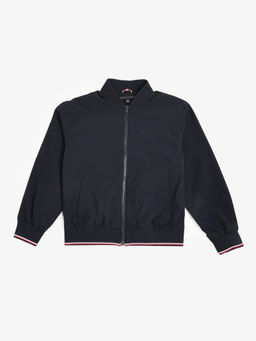 Tommy Hilfiger - Navy Blue Solid Regular Fit Polyester Jacket