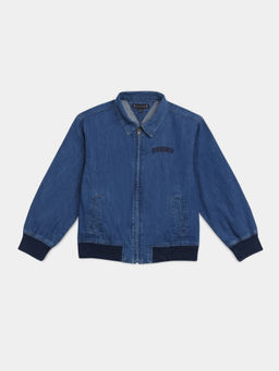 Tommy Hilfiger - Navy Blue Solid Regular Fit Cotton Jacket