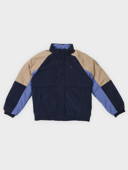 Tommy Hilfiger - Navy Blue Colorblock Regular Fit Nylon Jacket
