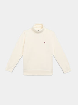 Tommy Hilfiger - Cream Solid Regular Fit Cotton Sweatshirt