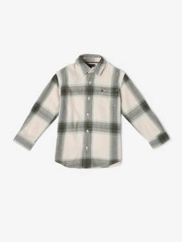 Tommy Hilfiger - Beige Checks Relaxed Fit Cotton Shirt