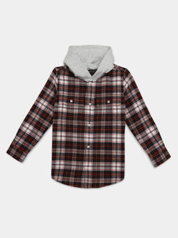 Tommy Hilfiger - Brown Checks Relaxed Fit Cotton Shirt