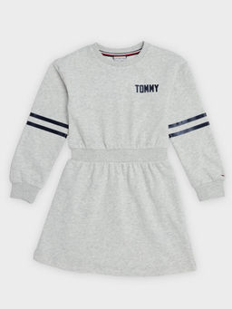 Tommy Hilfiger - Dark Grey Cotton Crew Neck A-Line Dress