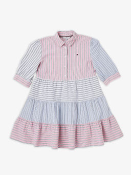 Tommy Hilfiger - Multi-Color Cotton Classic Collar A-Line Dress