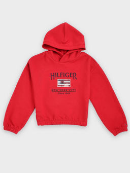 Tommy Hilfiger - Red Relaxed Fit Cotton Hoodie