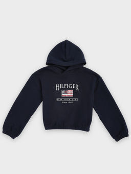 Tommy Hilfiger - Navy Blue Relaxed Fit Cotton Hoodie