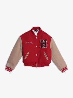 Tommy Hilfiger - Red Relaxed Fit Polyester Bomber Jacket
