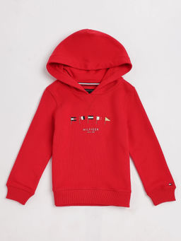 Tommy Hilfiger - Embroidered Regular Fit Cotton Hoodie