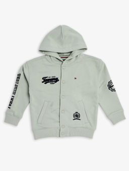 Tommy Hilfiger - Green Typo Relaxed Fit Cotton Jacket