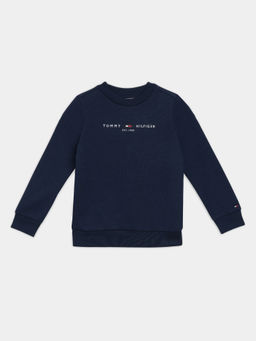 Tommy Hilfiger - Navy Blue Solid Regular Fit Cotton Sweatshirt