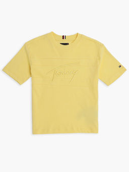 Tommy Hilfiger - Yellow Logo Relaxed Fit Cotton T-shirt
