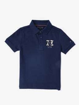 Tommy Hilfiger - Navy Blue Logo Regular Fit Cotton Polo T-shirt