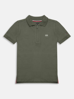 Tommy Hilfiger - Grey Solid Regular Fit Cotton Polo T-shirt