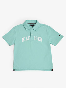 Tommy Hilfiger - Green Logo Relaxed Fit Cotton Polo T-shirt